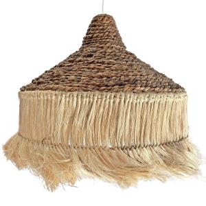 Lampe suspendue avec franges en abaca D.40 cm