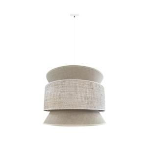 Lampe suspendue avec lin fumé et raphia