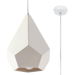 Lampe suspendue céramique blanc H 135 cm