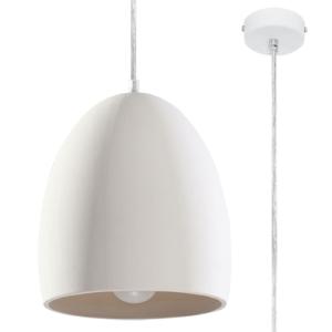 Lampe suspendue céramique blanche H 122