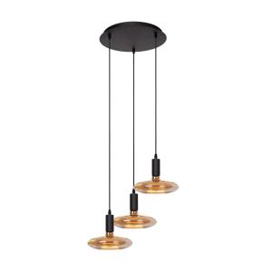 Lampe suspendue en métal noire avec 3 ampoules LED 40 W