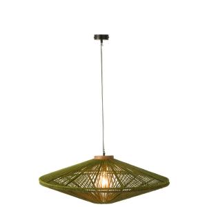 Lampe suspendue en métal vert 93x93x36 cm