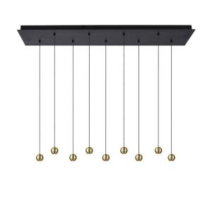 Lampe suspendue en or rectangulaire intégré dimmable en mét…