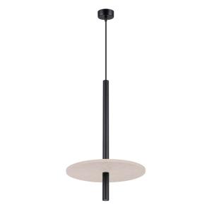 Lampe suspendue feutre/acier beige/noir H 126 cm