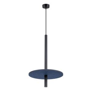 Lampe suspendue feutre/acier bleu marine/noir H 126 cm