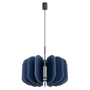 Lampe suspendue feutre/acier bleu marine/noir H 146 cm