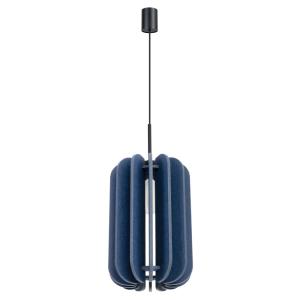 Lampe suspendue feutre/acier bleu marine/noir H 165 cm