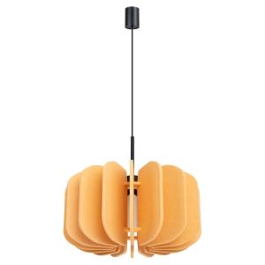 Lampe suspendue feutre/acier jaune/noir H 146 cm