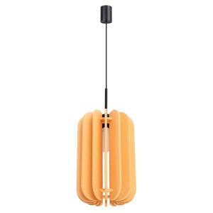 Lampe suspendue feutre/acier jaune/noir H 165 cm