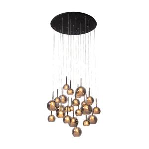 Lampe suspendue métal gris - 25 ampoules