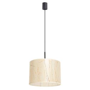Lampe suspendue PVC marbre beige/noir H 137 cm