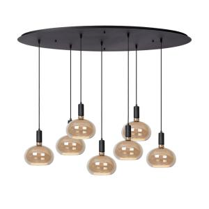 Lampe suspendue ronde 7 sources lumineuses en métal noir, 1…