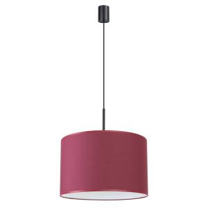Lampe suspendue tissu/PVC bordeaux/noir H 137 cm