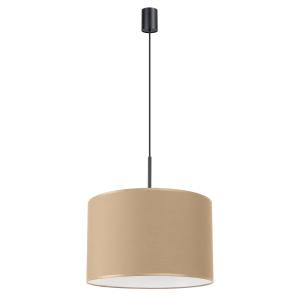Lampe suspendue tissu/PVC taupe/noir H 137 cm