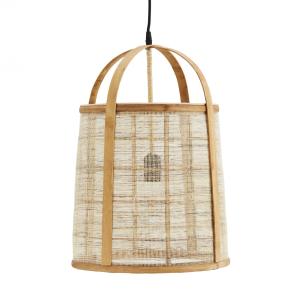 Lampe suspension en bambou et lin