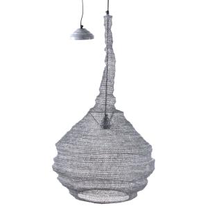 Lampe suspension métal gris blanchi filet de pêche diamètre…