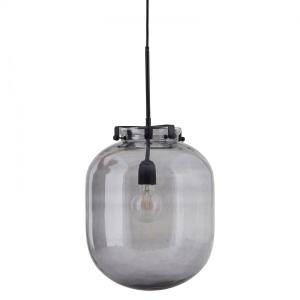 Lampe suspension vintage en verre gris 30cm