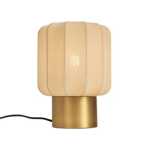 Lampe table Japandi dorée abat-jour beige