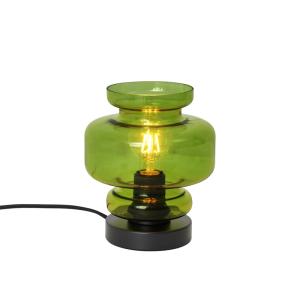 Lampe table rétro noire verre vert