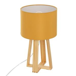 Lampe trépied esprit scandinave bambou/bois jaune 20x40 cm