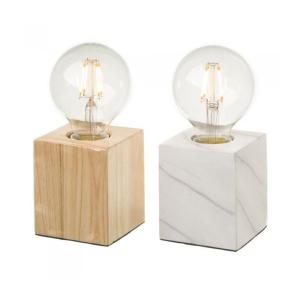 Lampes bois et marbre - Lot de 2