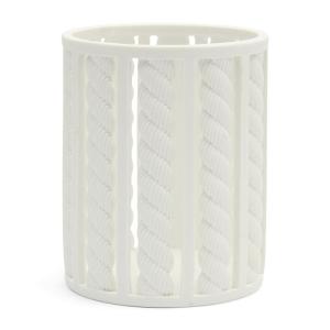 Lampion avec motif de corde en résine blanche