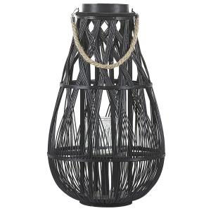 Lanterne bambou 56 cm noir