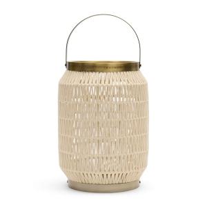 Lanterne, beige, coton et métal