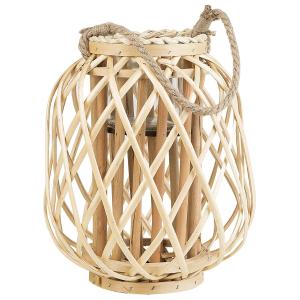 Lanterne bois 30 cm naturel