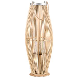 Lanterne bois 72 cm naturel