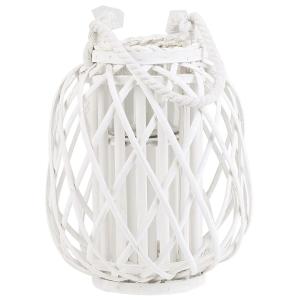 Lanterne bois de saule 30 cm blanc