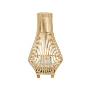 Lanterne décorative 58 cm en bois clair