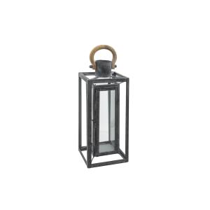 Lanterne décorative en verre gris H40