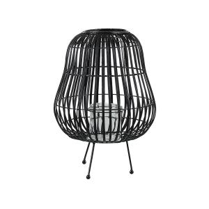 Lanterne décorative noire en bois de saule H44cm
