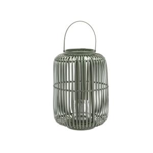 Lanterne en bambou vert foncé 40 x 28 cm
