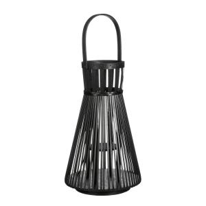Lanterne en polyester recyclé noir H45