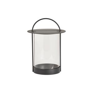 Lanterne noir en métal et en verre Ø20,5xH29cm