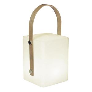 Lanterne sans fil LED multicolore Bambou Bois H27CM