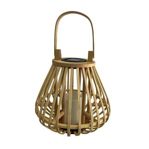 Lanterne solaire décorative Bambou Bois H47cm