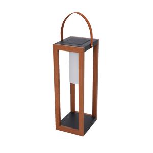 Lanterne solaire Métal finition bois Bois H58 cm