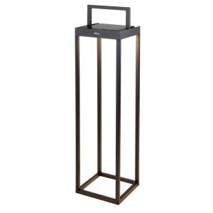 Lanterne solaire rechargeable Aluminium Noir H53CM