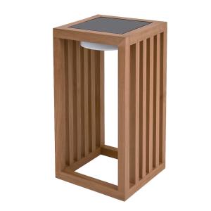 Lanterne solaire rechargeable Bois Bois h30cm