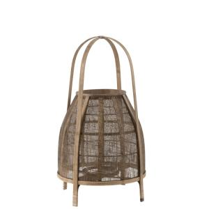 Lanterne sur pied en bambou marron 34.5x34.5x60 cm