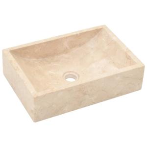 Lavabo marbre crème brillant 45x30x12 cm
