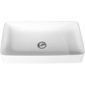 Lavabo rectangulaire en céramique blanche 60x35x11 cm