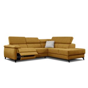 Le canapé d'angle droit 5 places jaune avec une relaxation