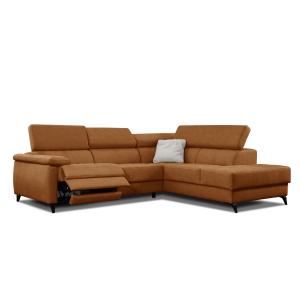 Le canapé d'angle droit 5 places marron avec une relaxation