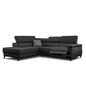 Le canapé d'angle gauche 5 places noir avec une relaxation
