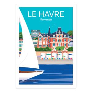 LE HAVRE NORMANDIE - RAPHAEL DELERUE - Affiche d'art 50 x 7…