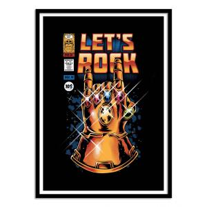 LET'S INFINITY ROCK - Affiche d'art avec Cadre bois noir -…